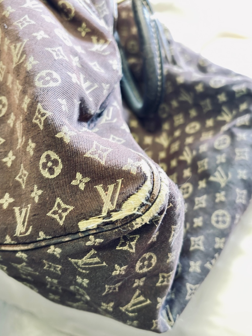 Louis Vuitton Brown Monogram Canvas Satchel with Dark Leather Handles - Picture 12 of 14